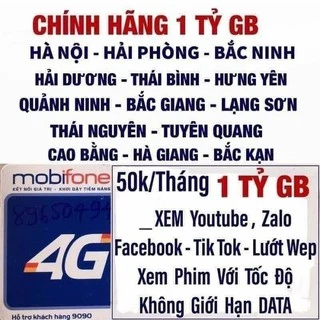 Bán sim 4G Mobi DIP50, chỉ 50k/tháng hoàn toàn miễn phí Data thoải mái xem phim nghe nhạc youtube