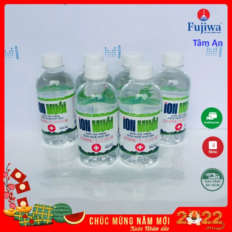 Combo nước muối công nghệ Nhật Bản - Nước súc miệng ion Muối hương bạc hà 300ml – Combo 6 chai 300ml