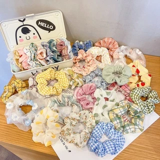 Cột Tóc Scrunchies Caro Đẹp - Dây Buộc Tóc Scrunchie Set Dễ Thương Giá Rẻ (Có Bán Sỉ)