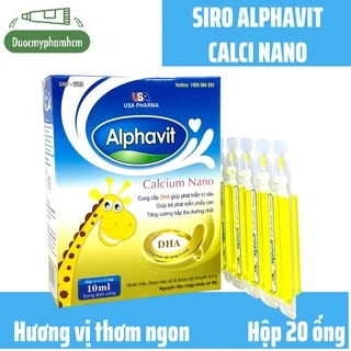 ALPHAVIT CALCIUM - SIRO BỔ SUNG CANXI CHO BÉ - NHANH MỌC RĂNG - PHÁT TRIỂN CHIỀU CAO - CHỐNG CÒI XƯƠNG HỘP 20 ỐNG NHỰA B