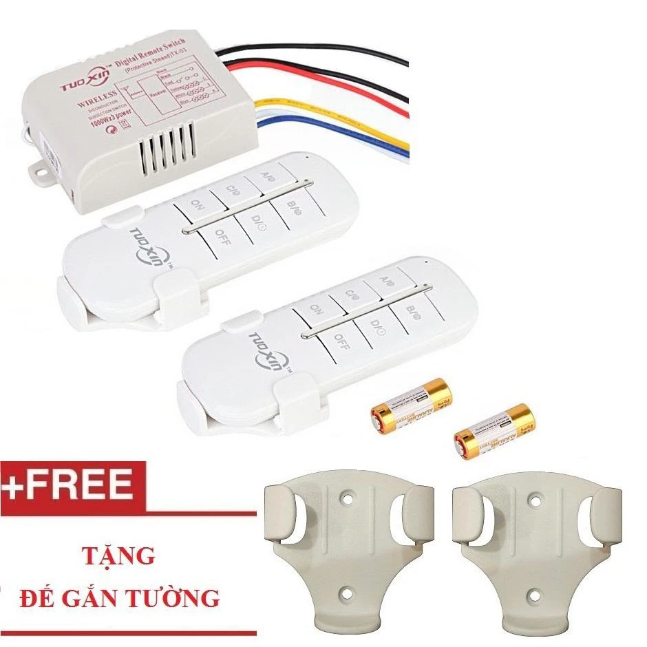 Bộ công tắc điều khiển từ xa bằng sóng rf 1-3-4 kênh 1000W bật tắt điện từ xa