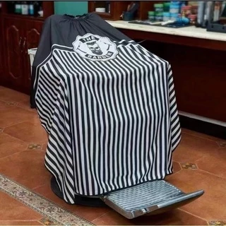 Áo choàng cắt tóc Barber sọc trắng đen