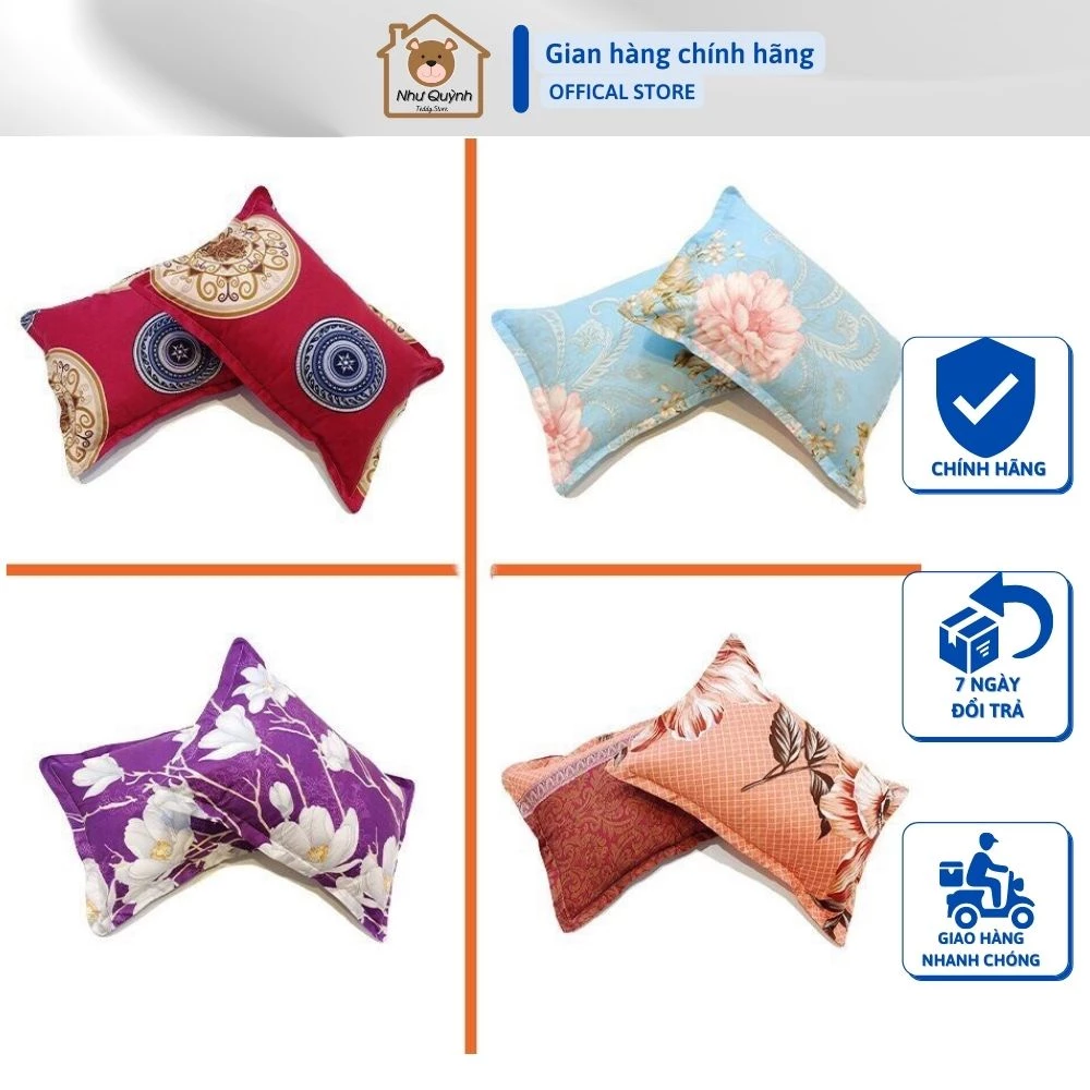 Áo gối nằm, vỏ gối đầu poly cotton họa tiết đẹp kích thước 45x65 (cm)