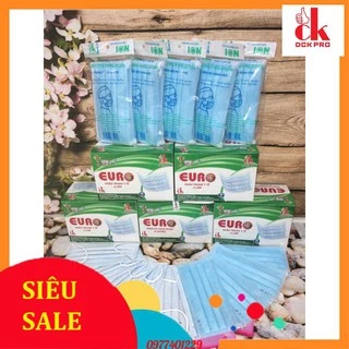 [SALE OFF] Khẩu Trang Xanh Y Tế 4 Lớp Euro 1 Hộp 50 Chiếc