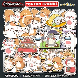 Sticker Dễ Thương Tonton Friends 🌈𝑭𝒓𝒆𝒆𝒔𝒉𝒊𝒑 Decal Chống Thấm Nước, Sticker Dán Mũ Bảo Hiểm, Laptop, Đàn Guitar - CHA04