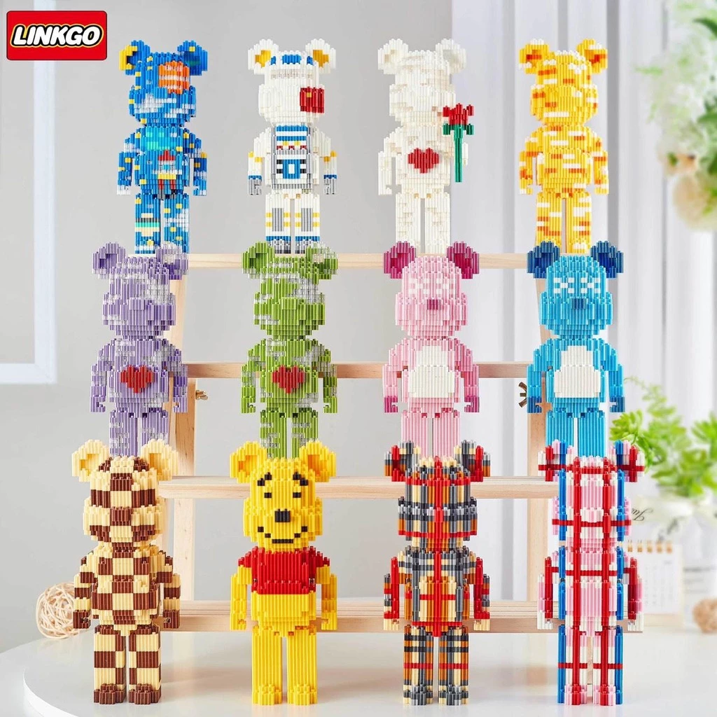 Mô hình đồ chơi lắp ráp gấu bearbrick 19cm/12cm