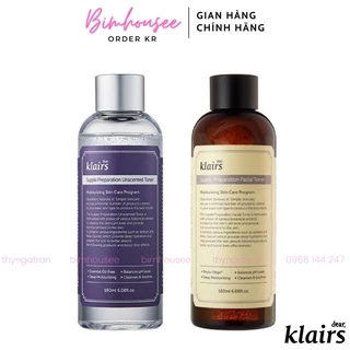 Toner Nước hoa hồng Dear Klairs Supple Preparation Unscented Facial Toner không mùi