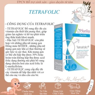 Tetrafolic [Top 1 bán chạy] vitamin cho người mang GEN ĐÔNG MÁU, hỗ trợ thụ thai