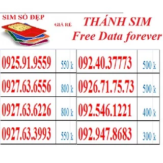 H5. <<CHỈ CÓ Ở SHOPEE>> THÁNH SIM FREE DATA TRỌN ĐỜI NHIỀU CẶP ĐẸP VÀ ĐỘC