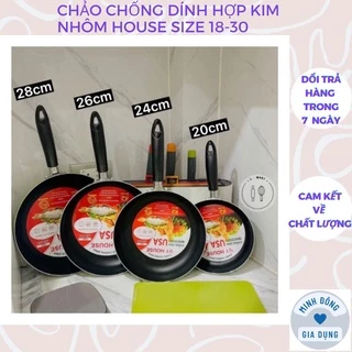 Chảo chống dính hợp kim nhôm house size 18-20-24-26-28-30cm 1 đổi 1 nếu lỗi bảo hành 1 tháng