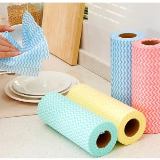 Cuộn Giấy Lau Đa Năng Bằng Khăn lau bếp Vải Không Dệt Tái Sử Dụng Được