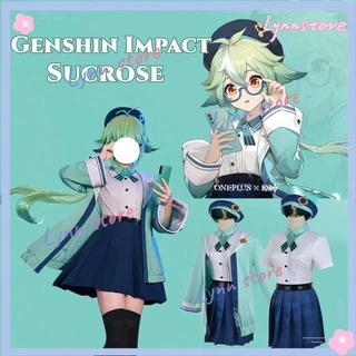 Genshin Impact Sucrose Cosplay Costume Đồng phục JK với Tóc giả Bộ đồ chơi game đồng thương hiệu ONEPLUS dành cho nữ