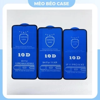 (SIÊU RẺ) Kính cường lực iphone 10D full màn hình kèm giấy lau 6/6s/7/7plus/8/8plus/plus/x/xr/xs/11/12/pro/max