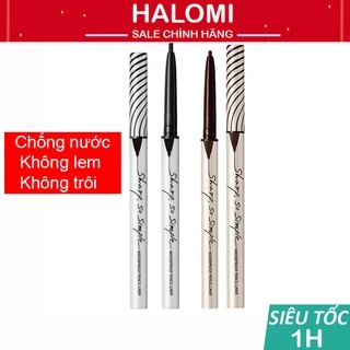 Chì kẻ mắt Clio siêu mảnh Sharp So Simple Waterproof Pencil Liner không lem không trôi dễ kẻ