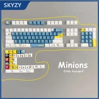 136 Phím Minions Keycaps Cherry Profile Dễ thương Anime PBT Dye Sub Bàn phím cơ học Keycap