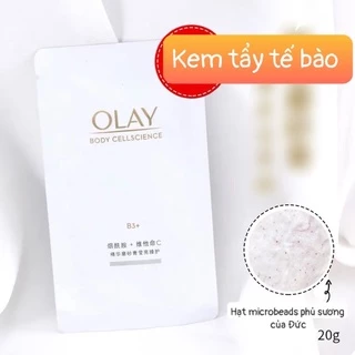 (TÁI TẠO DA ĐỀU MÀU) Olay hợp chất tẩy tế bào chết kem dưỡng ,giúp ngừa mụn lưng, sáng da, gói 20g