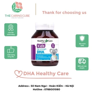 Viên uống DHA bổ sung omega-3 cho trí não bé Healthy Care Kids High Strength 60 viên - The Caring Cube