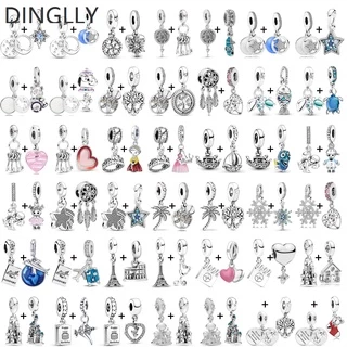 Dinglly 2 cái / lốc cây sự sống hạt charm vương miện công chúa quý phái mặt dây chuyền meteor castle snowflake dangle diy trang sức phụ kiện