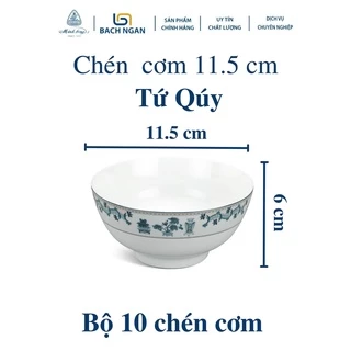 Bộ 10 chén cơm 11.5cm Jasmine Tứ Quý Minh Long dùng ăn cơm trong gia đình, đãi khách hay tặng người thân