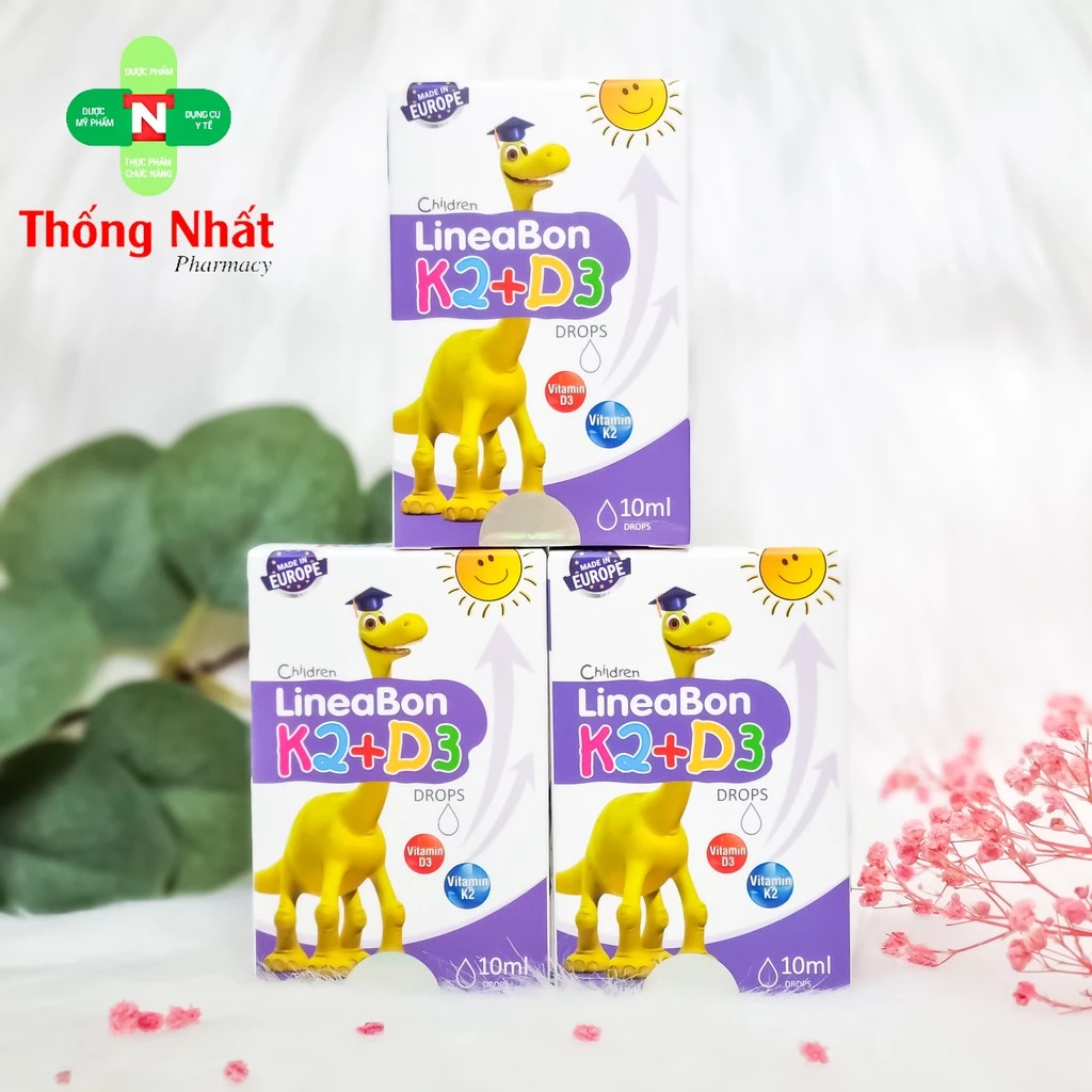 Bổ sung Vitamin D3 K2 giúp bé ăn ngủ ngon xương chắc khoẻ LineaBon lọ 10ml