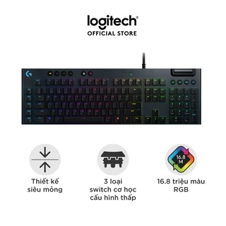 [Mã ELLO500 giảm 15% từ 500K đơn 400K] Bàn phím game có dây cơ học Logitech G813 3 loại phím cơ GL switch cấu hình thấp