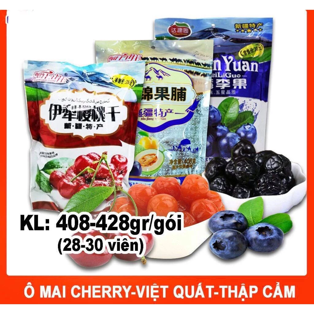 Ô MAI VIỆT QUẤT/Ô MAI MIX/Ô MAI CHERRY SIÊU NGON 408GR