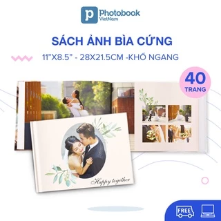 [Toàn Quốc] [E-voucher] In sách ảnh cưới bìa cứng 40 trang khổ ngang 28x 21.5cm - tự thiết kế trên web Photobook