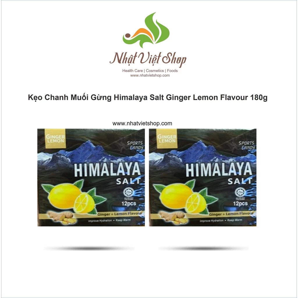 Combo 2 Hộp Kẹo Chanh Muối Gừng Himalaya Salt Ginger Lemon Flavour (180g)