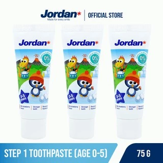 Kem đánh răng cho trẻ em 0-5 tuổi vị dâu Jordan Step 1 - 75g