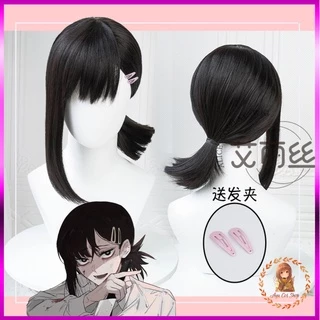 [Có sẵn] Wig/tóc giả nữ màu đen cosplay Kobeni Chainsaw Main kepj đỏ hồng