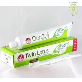 Kem đánh răng thảo dược Twin Lotus Dok Bua Ku 150g Thái Lan chính hãng