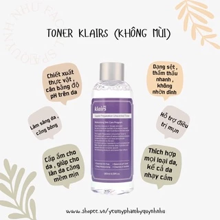 Toner Klairs Cân Bằng Da (Không Mùi)