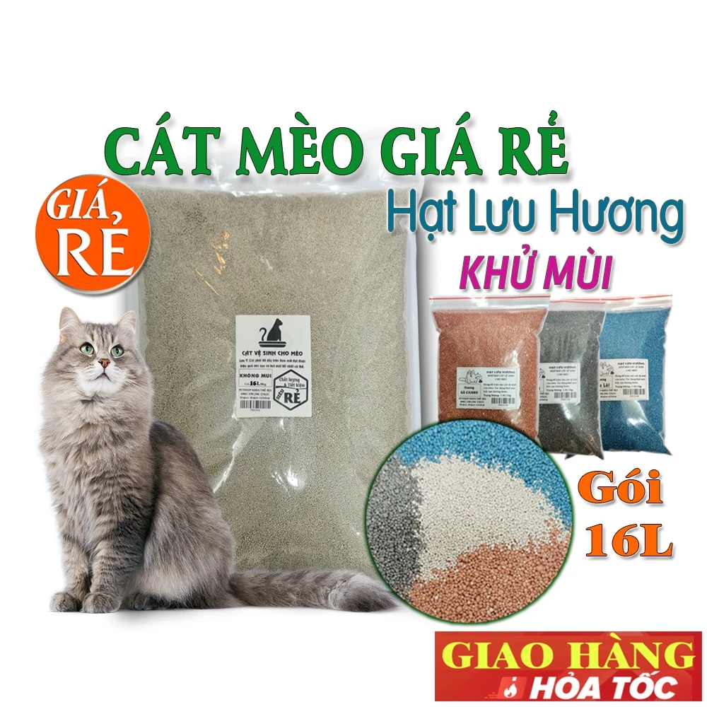 Cát Mèo 10kg Cát thơm vệ sinh cho mèo Kèm hạt thơm