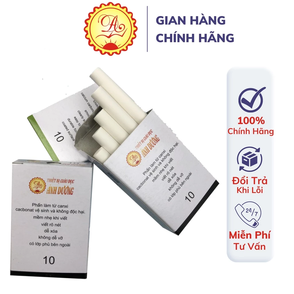 Phấn viết bảng không bụi Cleany Hàn Quốc Bút mài thầy Ánh siêu sạch không dính tay hộp 10 viên