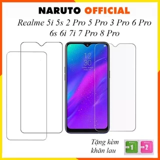 Kính cường lực realme 5i 5s 2 Pro 5 Pro 3 Pro 6 Pro 6s 6i 7i 7 Pro 8 Pro Trong suốt không full màn hình [THT]