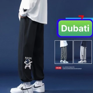 QUẦN JOGGER NAM NỮ UNISEX CHẤT NỈ DÀY DA CÁ ỐNG SUÔNG RỘNG IN HÌNH NASA RÚT DÂY PHONG CÁCH CAO CẤP -DUABTI FASHION