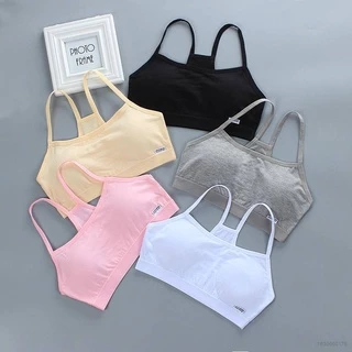 Áo ngực dành cho thanh thiếu niên áo ngực cho bé gái áo bralette trẻ em áo vest sling ống cotton tinh khiết hàng đầu đồ lót mỏng phần rắn màu bọc áo ngực 15 ye giá cả phải chăng xn