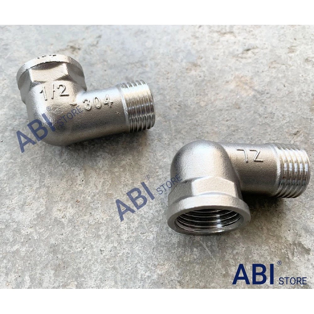 Combo 2-5 Cút ren ngoài dn15 (1/2), co điếu inox nối, co 1 đầu ren trong 1 đầu ren ngoài, cút vuông 21