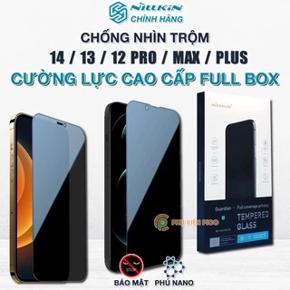 Kính cường lực chống nhìn trộm Iphone 14 Pro Max / Iphone 13 Pro Max / 12 Series chính hãng Nillkin full màn hình