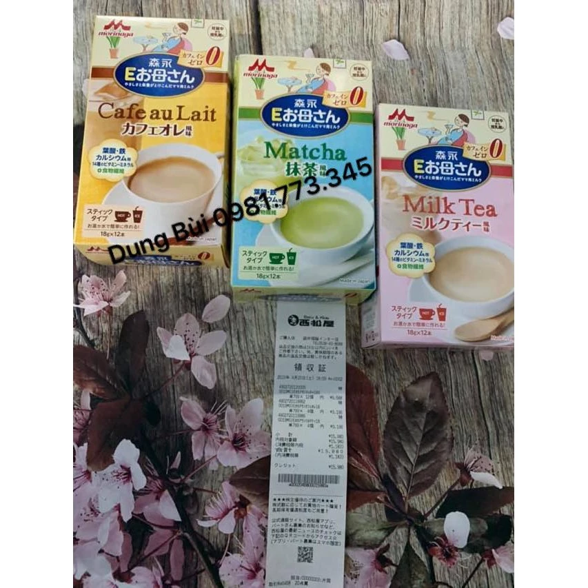 sữa Bầu Morinaga( đầy đủ 3 vị: matcha, trà sữa, cà phê) Nhật Bản date t9/2023