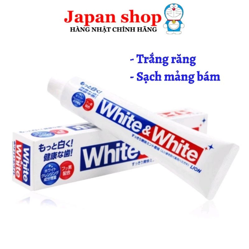 Kem Đánh Răng White & White Nội Địa Nhật Bản Lion 150g