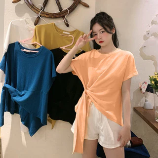 Áo thun ngắn tay phong cách Hàn Quốc mùa hè đơn giản dành cho nữ