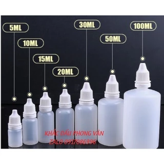 Vỏ lọ chai nhựa đựng dụng dịch 5ml nhựa nguyên sinh Lọ nhựa rỗng 5ml -10ml đựng nước nhỏ mắt bao gồm nắp có gar