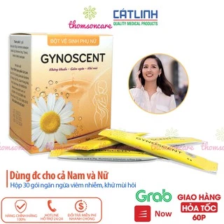 Bột pha vệ sinh phụ nữ Gynoscent của Dược Cát Linh hộp 30 gói, rửa phụ khoa khử mùi kháng khuẩn