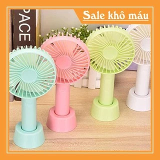 Quạt Mini Cầm Tay Tích Điện Với 3 Chế Độ Gió Có Đế Để Bàn Và Cáp Sạc Tiện Dụng