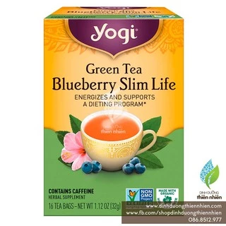 Trà Hữu Cơ Dáng Thon Gọn Yogi Green Tea Blueberry SlimLife
