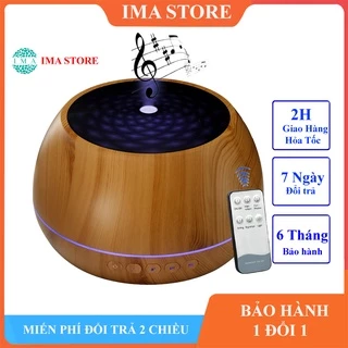 Máy Khuếch Tán Tinh Dầu Phun Sương Trụ tròn 1000ml Có Tích Hợp LOA BLUETOOTH tiện lợi-PSLB01  Bảo hành 6 tháng