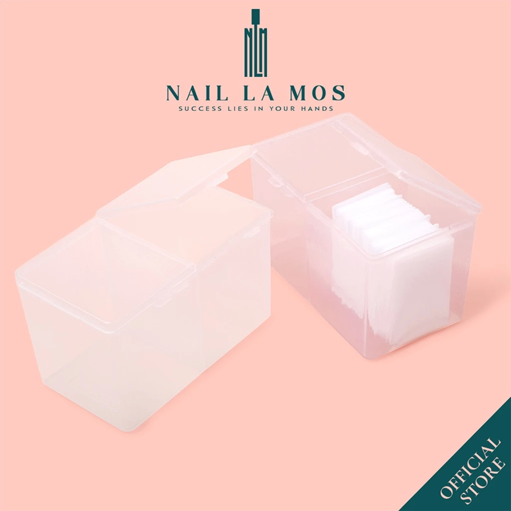Hộp đựng giấy lau gel 2 ngăn có nắp - hộp nhựa đựng dụng cụ nail chuyên dụng