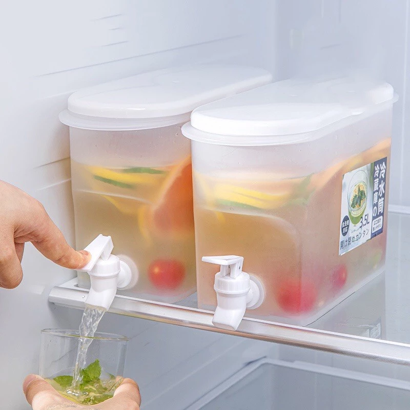 Bình Nước 3.5L (Có Vòi) Để Tủ Lạnh Cao Cấp, Đựng Nước Tiện Lợi Đa Năng Ngăn Nắp