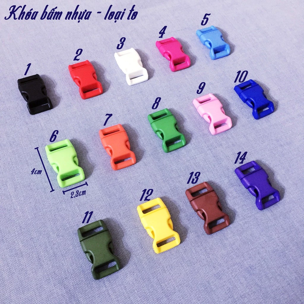 [2 Cái] Khóa paracord nhựa làm vòng tay sinh tồn - loại to